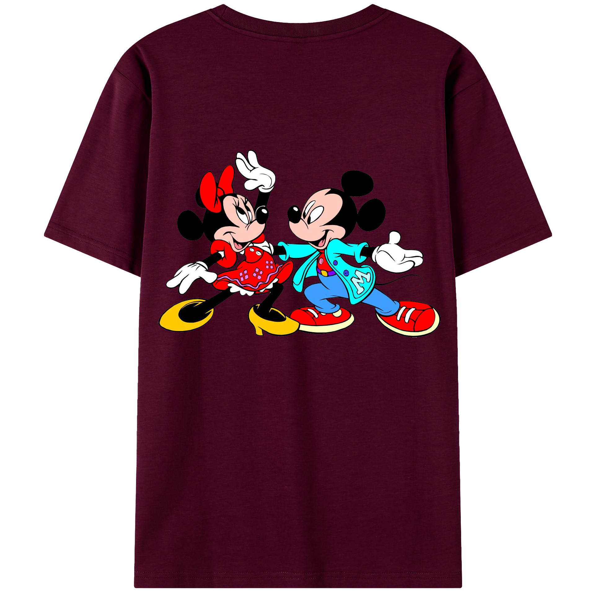 （画像用） ミッキーマウス Mickey Mouse レディース半袖Tシャツ(バックプリント)
